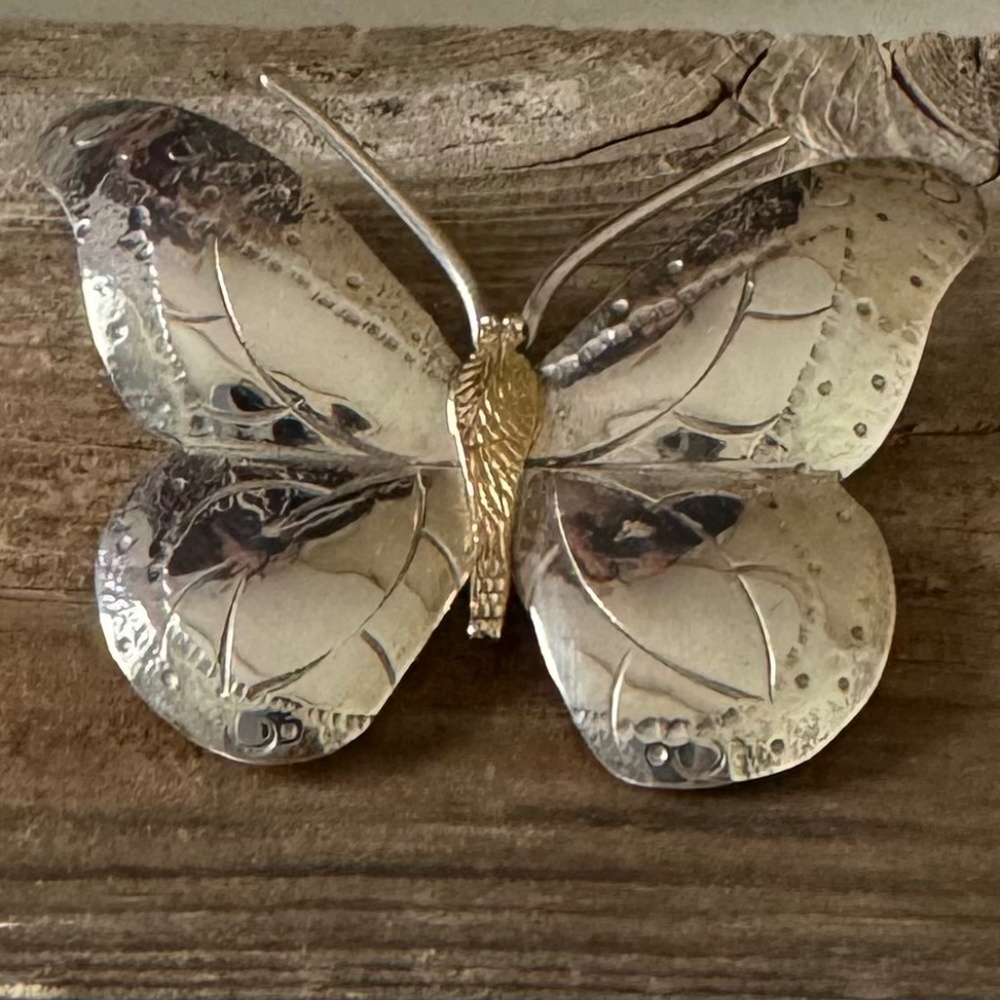 Courtney Peterson sterling butterfly brooch